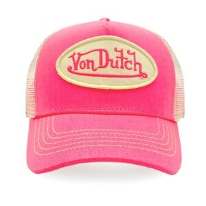 Von Dutch Neon Pink Cap with Cream Mesh